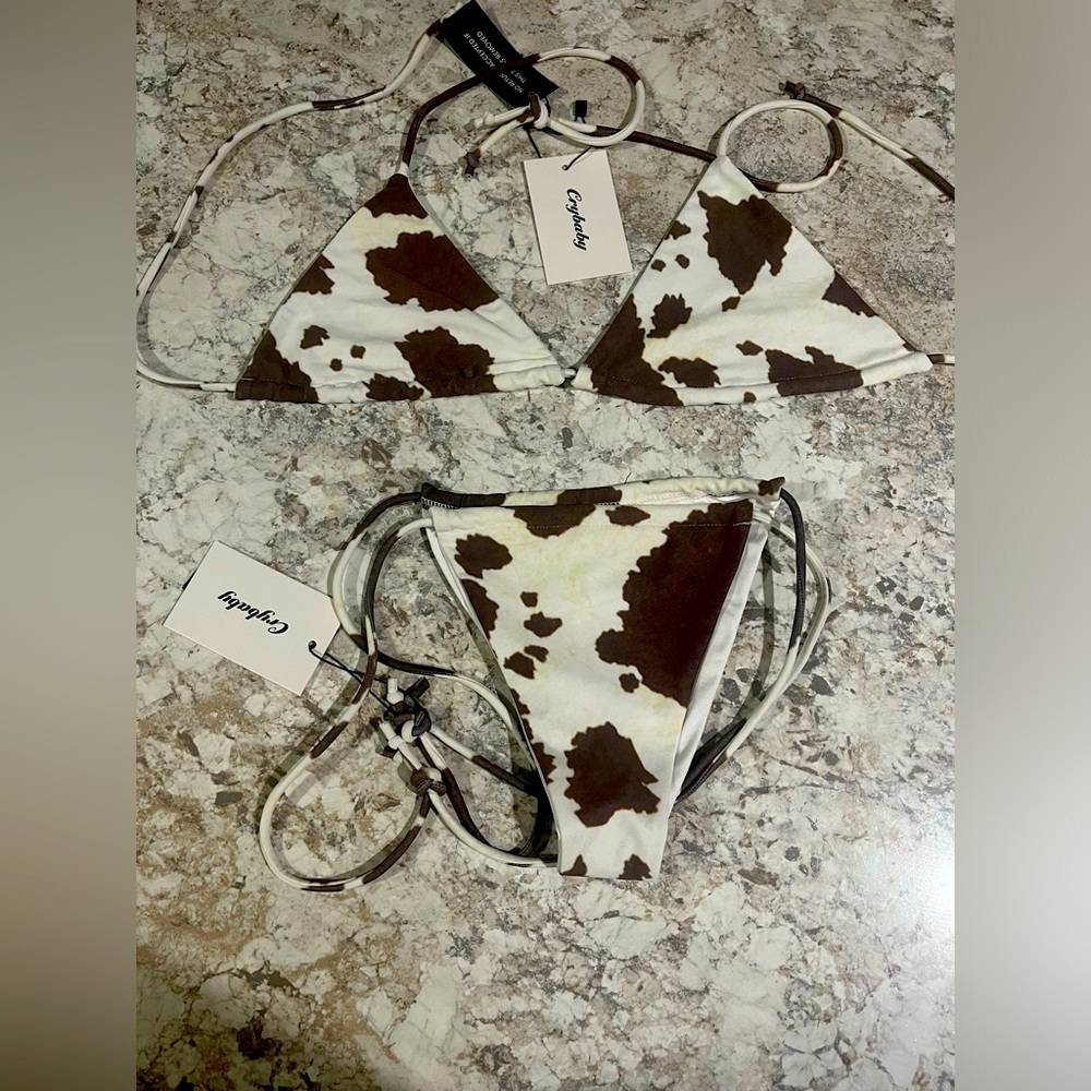 Cow print Traingle bikini set